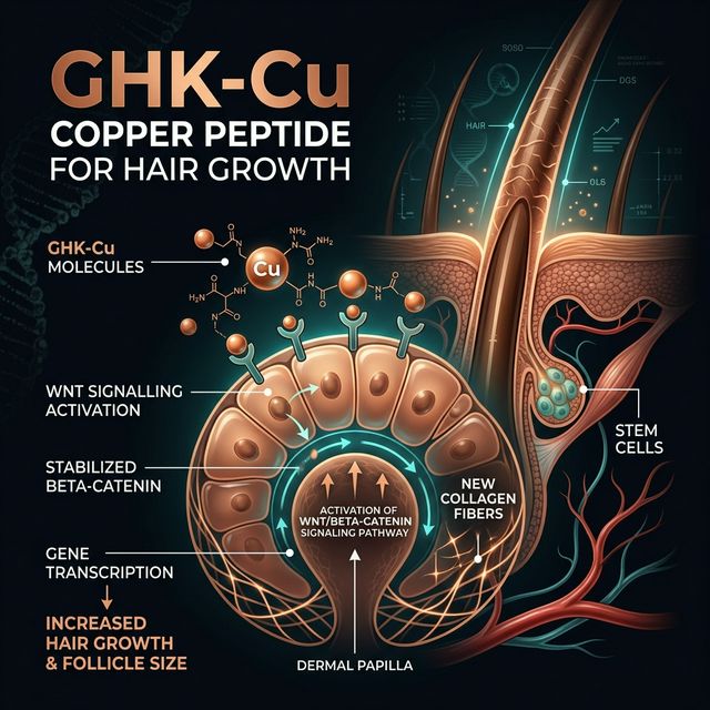 GHK-Cu for Hair Growth: Copper Peptide Science, Dosing & Timeline GHK-Cu for Hair Growth: Copper Peptide Science, Dosing & Timeline